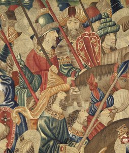 Arazzo che mostra le conquiste del re Alfonso V del Portogallo, Tournai (dettaglio) da Flemish School