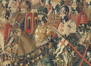 Arazzo che mostra le conquiste del re Alfonso V del Portogallo, Tournai (dettaglio) da Flemish School