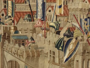 Arazzo che mostra le conquiste del re Alfonso V del Portogallo, Tournai (dettaglio)