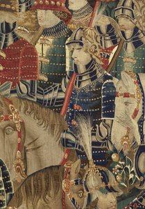 Arazzo che mostra le conquiste del re Alfonso V del Portogallo, Tournai (dettaglio) da Flemish School