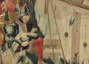 Arazzo che mostra le Conquiste del re Alfonso V del Portogallo (Conquistas de Alfonso V de Portugal), Tournai (dettaglio) da Flemish School