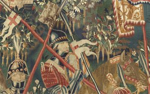 Arazzo che mostra le Conquiste del re Alfonso V del Portogallo (Conquistas de Alfonso V de Portugal), Tournai (dettaglio) da Flemish School