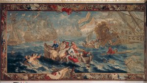 La battaglia di La Hogue, maggio 1692, dalla serie La Scienza Militare, Officina di Judocus de Vos, c.1715-24 da Flemish School