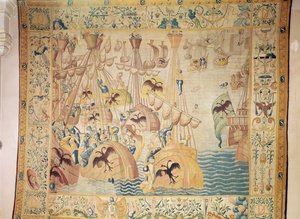 La battaglia di Tunisi, o battaglia di Lepanto da Flemish School