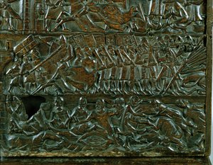 Il Baule di Courtrai che raffigura la linea di battaglia fiamminga durante la Battaglia degli Speroni d