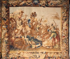 La cattedrale (Catedral de Santa María de Sigüenza). La collezione della cattedrale. Arazzo fiammingo. La storia di Roma. Firmato: Ian Le Clerc, D Eggermans. Bruxelles. Inizio XVII secolo da Flemish School