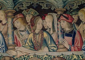Donne alla corte di Davide, (dettaglio) da Flemish School