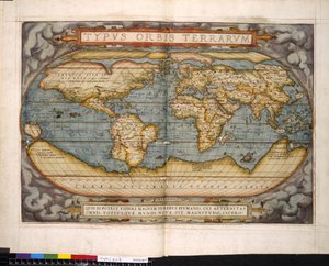 Mappa del mondo, Theatrum Orbis Terrarum, di Abraham Ortelius