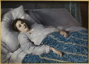 Giovane donna sul letto di morte