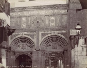Cairo. Moschea el-Arhar, dettagli della porta da Félix Bonfils