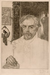 Ritratto di Edmond de Goncourt da Félix Henri Bracquemond