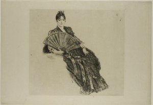 Donna con ventaglio da Félix Henri Bracquemond