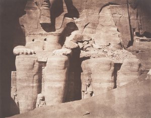 Abo-Sembil, Grand Spéos, Statues Colossales vues de Face Parte Inférieure, 1851-52 da Félix Teynard