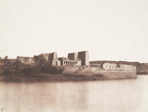 Ile de Fileh Philæ, vista generale presa da nord-ovest al punto A, 1851-52 da Félix Teynard