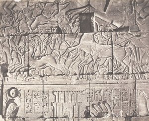 Karnak Tebe, Recinto del Palazzo - Dettagli di sculture al Punto O, 1851-52, stampato 1853-54