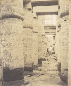 Karnak Tebe, Palazzo - Sala Ipostila - Finestra e Capitelli da Félix Teynard