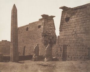 Louksor Tebe, Costruzione Anteriore - Pilone Colossi e Obelisco, 1851-52