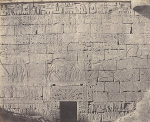Médinet-Abou Thèbes, Constructions Postérieures - Fragment de Sculpt..., 1851-52, stampato 1853-54 da Félix Teynard