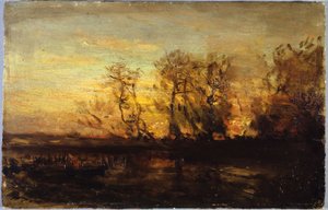 Tramonto, tra il 1850 e il 1860 da Félix Ziem