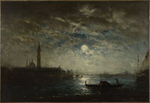 Venezia e il Campanile al chiaro di luna, tra il 1870 e il 1890 da Félix Ziem