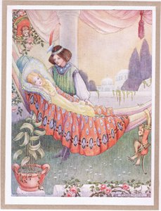 La principessa mise le fanciulle nelle amache (litografia a colori)