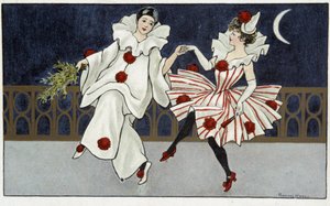 Pierrot e Colombina danzano al chiaro di luna