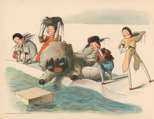 Illustrazione per Le avventure polari di Golliwogg da Florence K. Upton