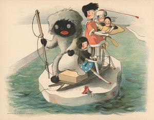 Illustrazione per Le avventure polari di Golliwogg da Florence K. Upton
