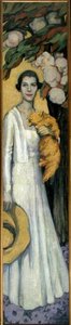 Ritratto di Emily MacFadden con il suo gatto da Florence Lundborg
