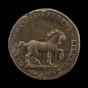 Cavallo che scalcia la terra, c.1545 (fusione in argento non sterling) (retro di 6240388)