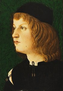 Ritratto di un Giovane, busto, con un Cappello Scuro, c.1475