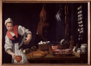 Giovane donna in una cucina da Florentine School