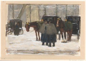 Carrozze e cocchieri nella neve da Floris Arntzenius