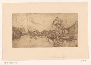 Vista del fiume con figure in una barca da Floris Verster