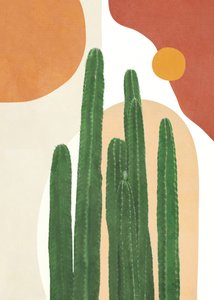 Cactus del deserto in stile boho da Flow Line