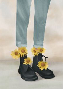 Stivali in denim con motivo a girasoli da Flow Line
