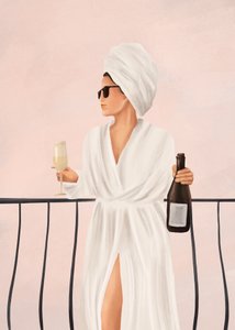 Mattinata di lusso con champagne sul balcone