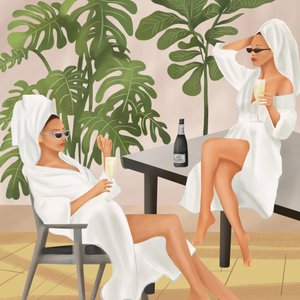 Un momento di relax con lo champagne