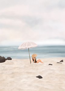 Scena serena sulla spiaggia