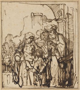 Il congedo di Agar da Follower of Rembrandt van Rijn