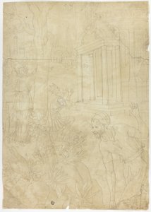 Re che fa un sacrificio al Tempio di Diana da Fontainebleau School