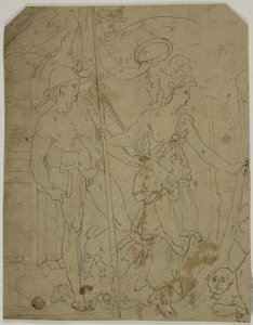 Scena con Mercurio e Minerva da Fontainebleau School