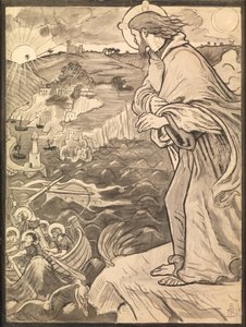 Cristo vede i discepoli lavorare al remo da Ford Madox Brown