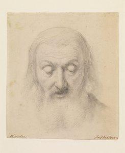 Wycliffe legge la sua traduzione della Bibbia - Studio per il capo di Wycliffe da Ford Madox Brown