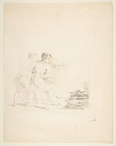 Uomini che sputano su un fuoco, ca. 1820-1850 da Formerly attributed to Goya