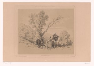 Famiglia in riposo durante un viaggio in un paesaggio montano da Fortuné Ferogio
