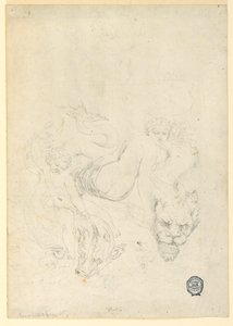 Disegno, Teti e Cupido a cavallo di un pesce, 1820 ca.