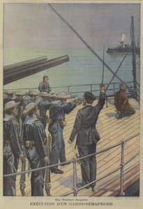 Un traditore britannico: esecuzione di un segnalatore di semafori a bordo di una nave da guerra da Fortune Louis Meaulle