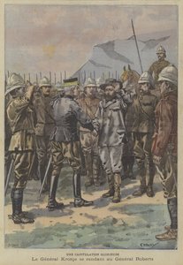 Una gloriosa capitolazione: il generale boero Piet Cronje si arrende al generale Roberts dopo la battaglia di Paarderberg