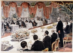 Cena offerta al Presidente della Repubblica Félix Faure da Commercio e Industria, "Le petit journal" 24 ottobre